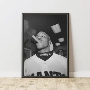 Vintage Baseball Poster  Baseball Print  Baseball Wall Art Poster   Note Frame shown for display only