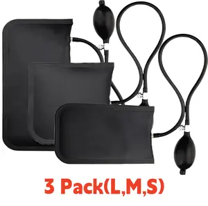 Air Wedge Bag with Long Hose, Commercial Grade Air Wedge Bag Pump, Air Shim Inflatable Wedge, Professional Leveling Kit & Alignment Tool Inflatable Shim Bag, 440 LB Rating, 3 Pack(L,M,S) Gifts for Men Christmas, Gifts for Dad