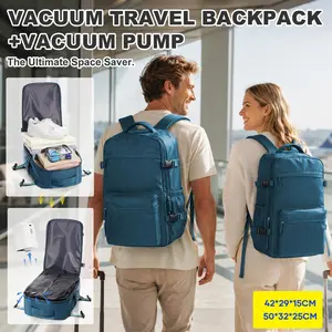 HYC00 Vacuum Travel Backpack with Pump, Vacuum Seal Compression Backpack, Large Travel Bag For Women Men, Durable Outdoor Hiking Sports Rucksack, Airline Approved Carry On Backpack, Travel Essentials