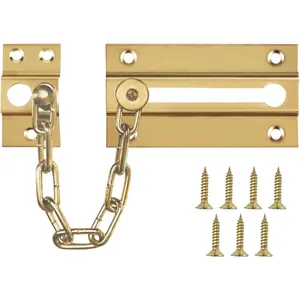 4 Pack Door Chain Lock, Silver Door Guard, Premium Chain Door Lock, 9 Links Chain Locks for Inside Door