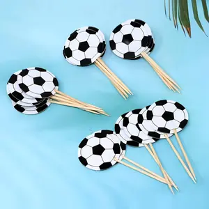 24/48 Pack Sports Theme Cupcake Decorations, Football Cake Picks, Party Supplies for Birthday Cakes and Sports Themed Events
