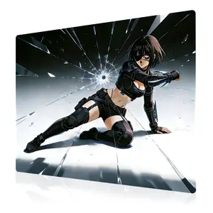 GOGOFREE Tempered Glass Gaming Mouse Pad XL 500×400mm, Ultra Smooth Hard Anime Mouse Mat with Non-Slip Silicone Base, Scratch Water Resistant Large Desk Mousepad for PC Gamers