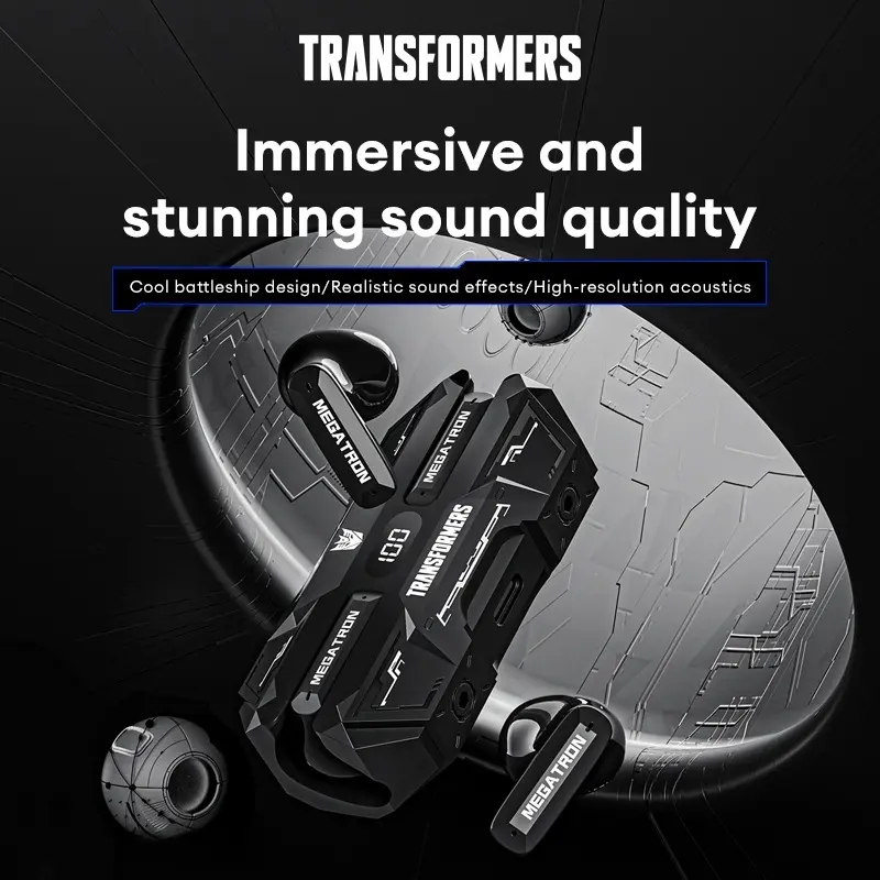 TRANSFORMERS TF-T51 In-Ear Wireless Earbuds (Box Pack) - Bluetooth 6.0 for Faster, More Stable Connection, Lower Power Use, Immersive Full-Frequency Stereo, High-Resolution Audio, Compatible with All Mobiles, Android & iOS for Music, Phone Calls