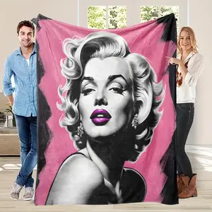 This Marilyn Monroe portrait patterned machine-washable flannel is perfect for home décor, beds, sofas, car trips, and camping. A perfect Christmas and birthday gift, suitable for all seasons.
