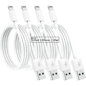 4 Pack [Apple MFi Certified] Apple Charging Cables 6ft, iPhone Chargers, Lightning Fast iPhone Charging Cord for iPhone 12/11/11Pro/11Max/ X/XS/XR/XS Max/8/7, ipad(White)