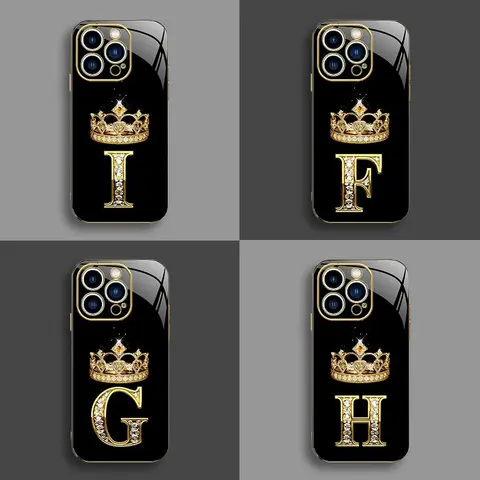 High-End Crown Electroplated Gold Edge Case for iPhone 15 Pro Max, Business-Style, Affordable Shockproof Cellphone Accessories, Explosion-Proof, Anti-Fall, Anti-Fingerprint-888