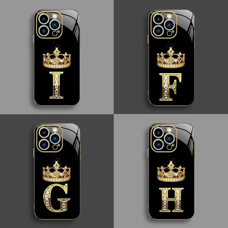 High-End Crown Electroplated Gold Edge Case for iPhone 15 Pro Max, Business-Style, Affordable Shockproof Cellphone Accessories, Explosion-Proof, Anti-Fall, Anti-Fingerprint-888
