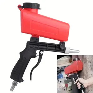 Air Compressor Sandblasting Gun Kit, Handheld Sand Blaster with Air Hose Connector, Paint Removal Rust Cleaning Tool for Wood Metal Car DIY Work