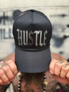 HUSTLE ELECTRIC BLACK CURVED BILL BLACK HAT