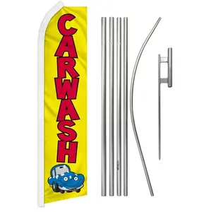 Car Wash (Yellow) Super Flag & Pole Kit