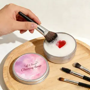 Makeup Brush Cleaner Soap with Silicone Cleansing Pad- Gentle Makeup Brush Soap for Beauty Blenders, Vegan & CrueltyFree, 3.5 oz