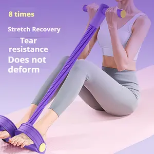 Home Gym Arm & Waist Training Pedal Band 6-Strand Heavy Duty Abdominal Crunch Fitness Equipment – Leg & Core Workout, Sit-Up Assist, Home Gym Exercise, Non-Slip Foot Pedal & Resistance Bands (Portable)