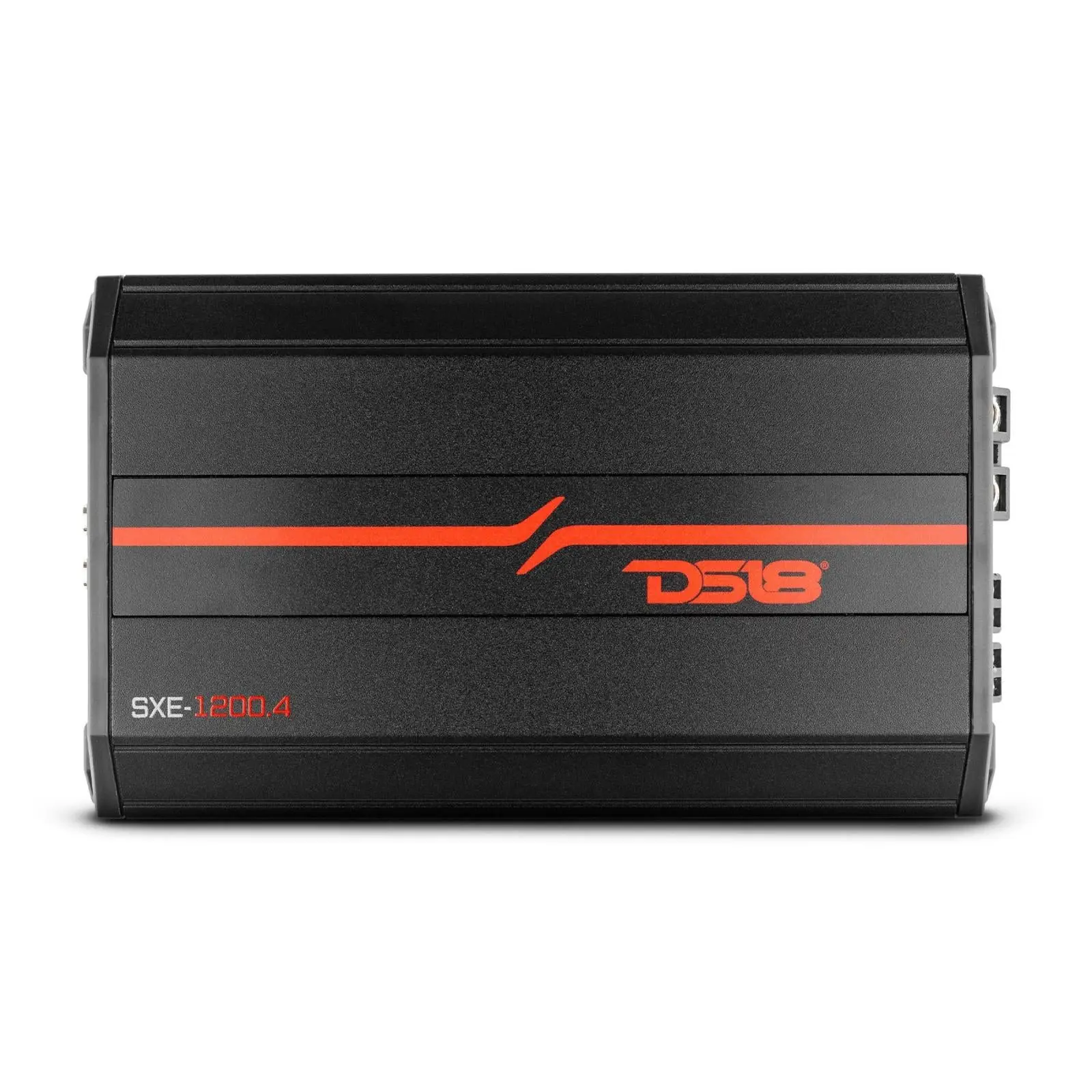 DS18 DS-SXE-1200.4/BK Compact Adjustable Full-Range Class AB 4-Channel Car Audio Amplifier - 1200W Black Stereo Power Amplifier with Crossover, Adjustable Gain, Protection Features for Car, Motorcycle Sound Systems, DIY Projects, Stunt Walls