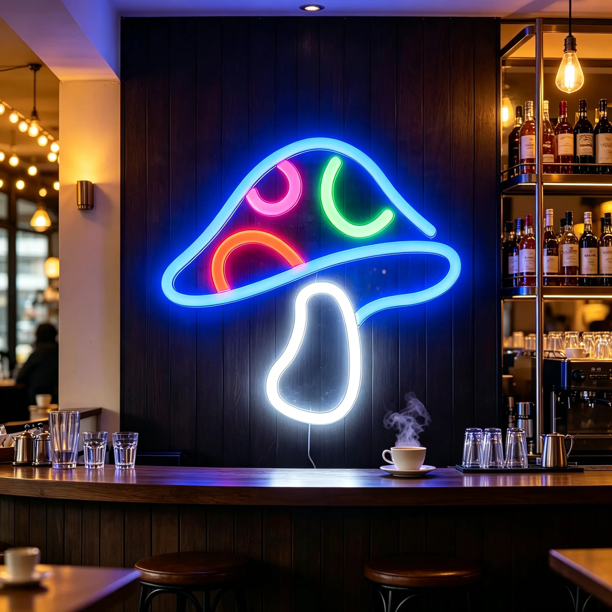 Mushroom Neon Sign, USB Dimmable LED Light, Aesthetic Indoor Wall Decor for Bedroom, Cool Gift for Teens’ Home Party Use