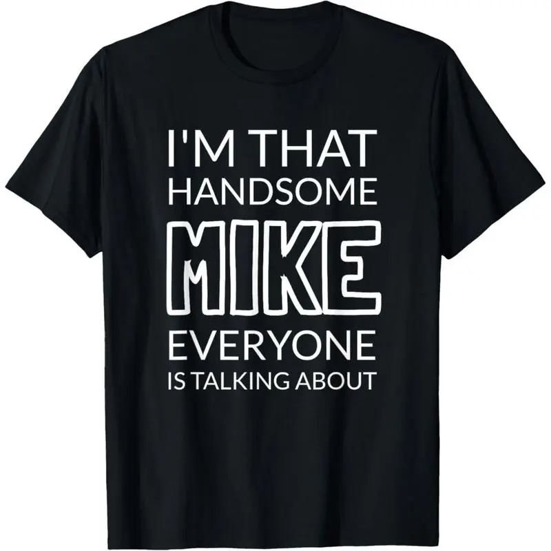Menswear Short-Sleeve Round Neck Funny Mike Graphic T-Shirt - Soft Natural Cotton Casual Tee, Humorous Confidence Booster Gift, Shortsleeve, Sports, Top