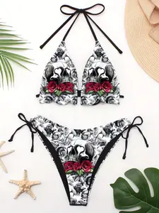 New Style, Factory Wholesale, European And Fashion, Fixed Pattern Printed Bikini Swimwear Showcasing Sexy Curves