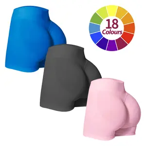 RICH BRIA Women's Solid Impact Shorts Sports High Waist Seamless 4.5" Inseam Breathable Comfortable Skinny High Stretch Biker Shorts Scrunch Butt Lifting Ladies Athletic Outfit Gym Clothing