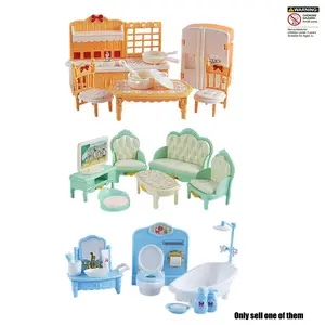 1:12 Dollhouse Furniture Set, Doll Bed, Miniature Bathroom Living Room Model Toy, Perfect Birthday Gift for Boys & Girls over 3 Years Old