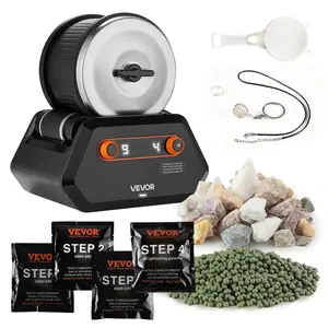 VEVOR Rock Tumbler Kit,  , 3 lbs Rock Polishing Kit, 4 Speed Settings 9-Day Polishing Timer Stone Polishing Kit, Rock Polisher with Rough Gemstones and Polishing Grits, Rock Polisher for Adults Kids