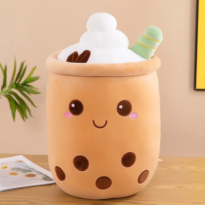 Boba Plush Whip Cream Bubble Milk Tea Cup Cute Stuffed Animals Toy for Kids