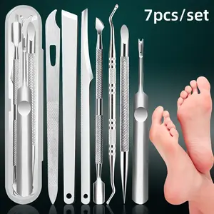 7pcs Stainless Steel Nail Care Kit: Manicure Precision Cuticle Remover & Callus Trimmer Set - Unscented, Includes Nail File & Cleaner - Perfect Gift for Women, Dead Skin, Mother's Day Gifts, Elderly