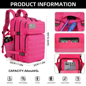 1 Piece 11.89 Gallon Men Backpack Women, 3 Days Molle Commando Pack, Bug out Bag, Outdoor Camping Hiking Pack