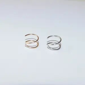 Double Conch Ear Cuff for Non-Pierced Conch, Gold or Silver