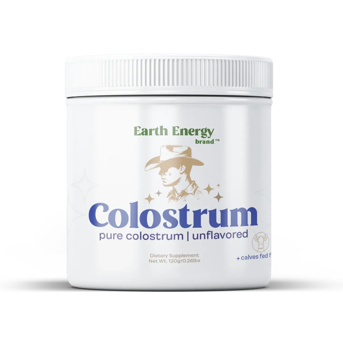 Earth Energy Colostrum Pure Unflavored 12g Gluten Free Non-GMO High IgG Levels for Gut Health & Immune Support US Made - Healthcare