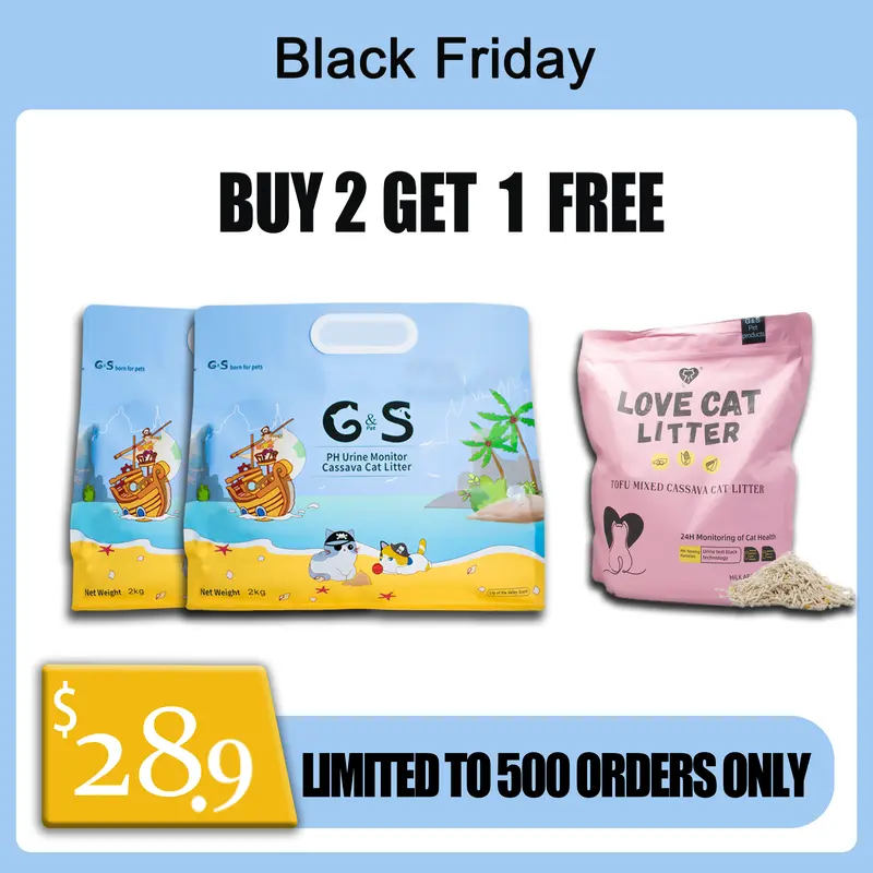 【Buy 2 bags Get 1 free】Tapioca Cat Litter, no stick bottom,stick basin, kitty litter,Odor Control Quick Clumping Low Dust ,kitten litter,Smart litter boxes cat litter,A ideal partner for automatic litter boxes,Cassava Cat Litter,flushable cat litter,, Hyg