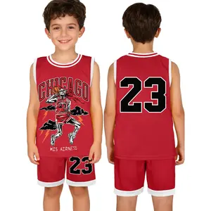 Kids Basketball Jersey Set #23 | Boys Athletic Tank Top & Shorts Outfit | Breathable Sports Uniform for Summer Play, Training & Casual Wear tiktokshopspringglowup
