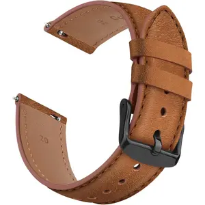 20mm Watch Bands Quick Release Genuine Leather Replacement Wristband Straps for Men Women