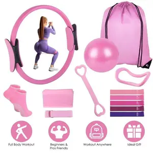 Pilates Kit for Home Workouts, PilatesEquipment Ring and Ball Set, PilatesEssentials Kit for Women, Home PilatesWorkout Kit, Pilates Starter Kit forWomen at Gym Studio Travel summervibes