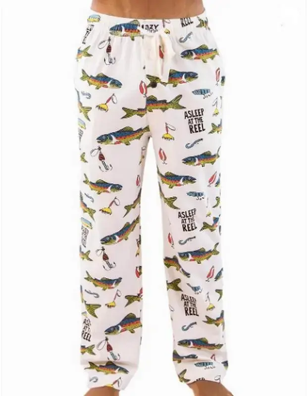Lazy One Funny Ocean Pajama Pants For Men, Men's Separate Bottoms, Lounge Pants, Fishing PJs, Loungewear Sleepwear Relaxed Fit Four Seasons Comfort Great Gift For Fisherman Wide Leg Bottoms