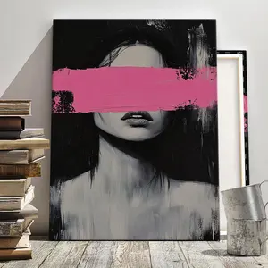 Abstract Portrait Pattern Abstract Face Design Canvas Painting with Frame, Modern Art Poster, Wall Art Decor for Home Living Room Bedroom Office, Modern Home Decoration, Ornaments