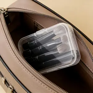 Mini travel makeup brush set, including detachable tube body, portable eyeshadow brush and storage case, neat and orderly - the first choice for girls' travel and carry-on makeup brushes