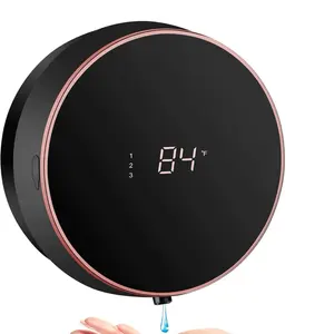 Rechargeable Soap Dispenser - Black with Digital Display, 84°F Temperature, Compact Design, Rechargeable Energy Source