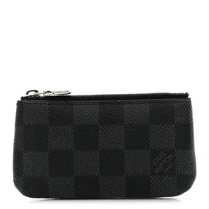 Pre-owned Louis Vuitton Leather Small Leather Goods Damier Graphite Key Pouch