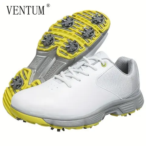 NewMen's Professional Golf Shoes With Spikes, Athletic Footwear, Sporty & Casual Style Outdoor Sneakers