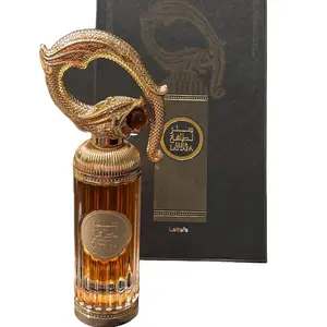 Lattafa Sehr Eua de Parfum 100ml Exquisite Gold Snake Design with Crystal Accents and Rich Fragrance Perfume Bottle