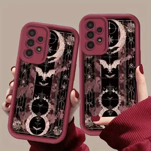 Magic Bat Phone Case Mysterious Magic Bat Pattern Phone Case for Galaxy A01/A02S/A03/A03s/A05/A10s/A11/A12/A13/A14 5G/A15 4G/A20s/A21s/A22/A23/A30s/A31/A32/A34/A50/A51/A52/A52s 5G/A53 5G/A54 5G/A70/A71/A72/A73 5G/S20/S21/S22 5G/S22+ 5G/S22 Ultra 5G/S23