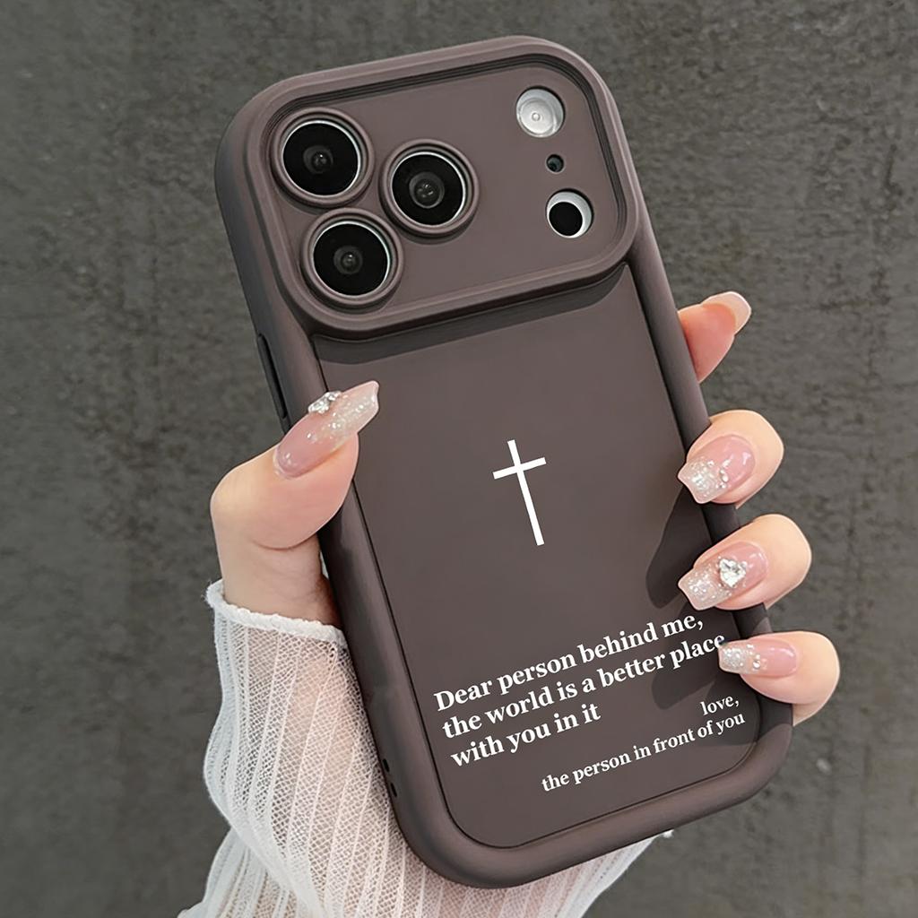 Dear Person Behind Me Christian Cross Phone Case for iPhone 11/12/13/14/15/16/17 Pro Max Plus & 17 Air, Inspirational Religious Shockproof Case TYJT260409023