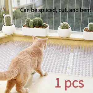 Cat Repellent Spike Mat, Flexible Cuttable Anti-Cat Mat for Furniture Protection, Keep Cats Off Couch, Bed, Plants & Counters, Harmless Pet Training Mat