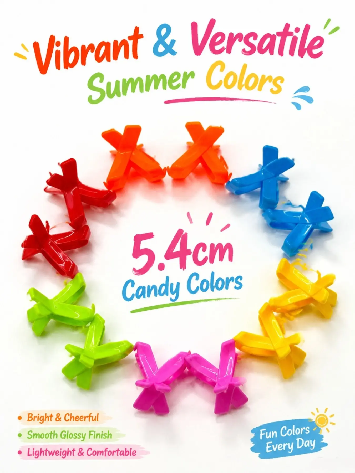 12pcs Candy Color Hair Claw Clips, Sweet Acetate Texture, Bridal Hair Clips for Weddings, Bachelorette Parties, Trendy Birthday Gifts