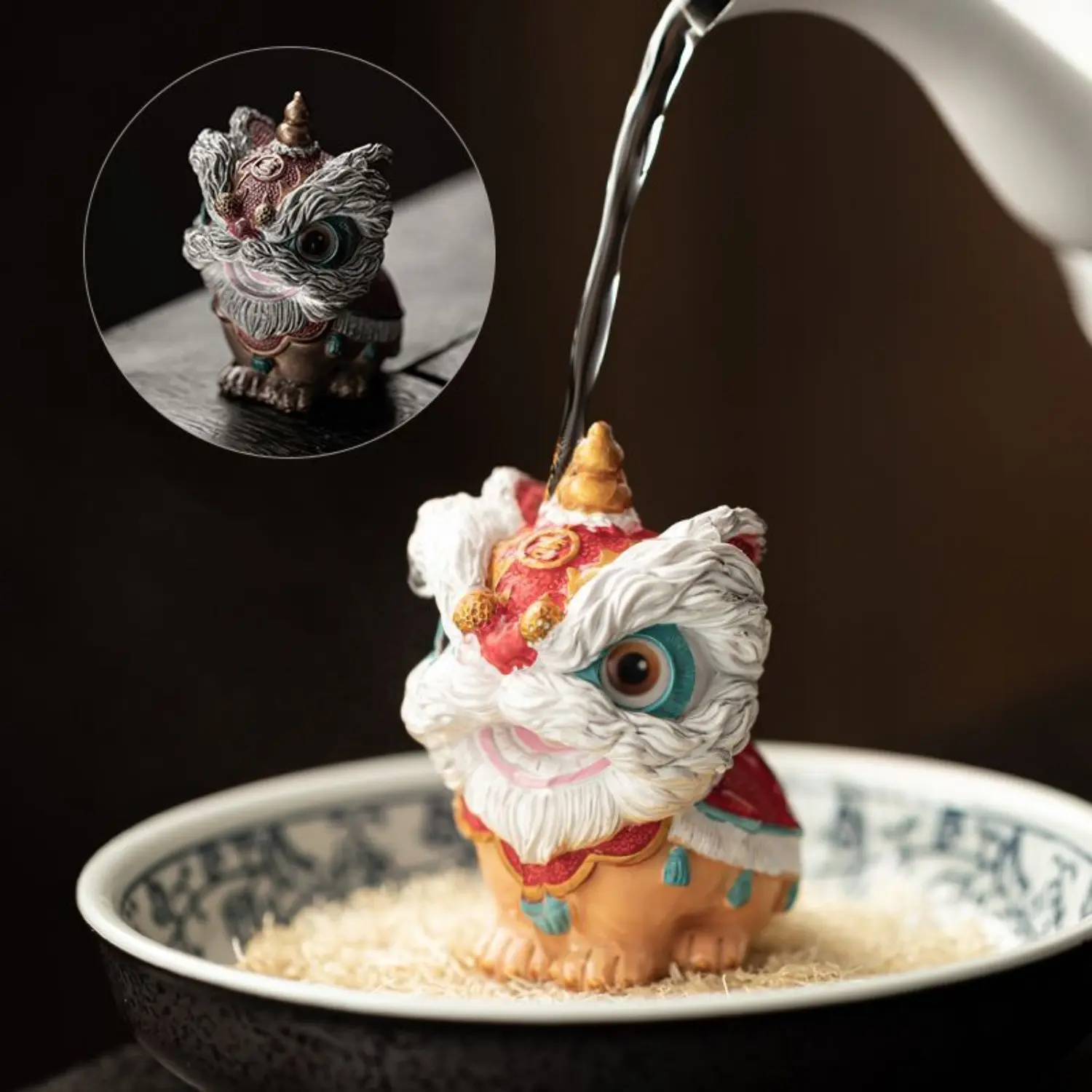 Color-Changing "Awakened Lion" Tea Pet — New Chinese-Style Tea Table Decoration & Tea Space Accent | Home Tea Tray Ornament (Seasonable Tea Pet), Whimsical Home Supplies