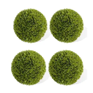 Garvee and Garvee Artificial Boxwood Topiary Balls - Realistic, UV Resistant, Indoor/Outdoor Decor, Available in Sets of 2 or 4, Perfect for Home, Office, Garden, Wedding, Porch, Patio, Balcony Decoration