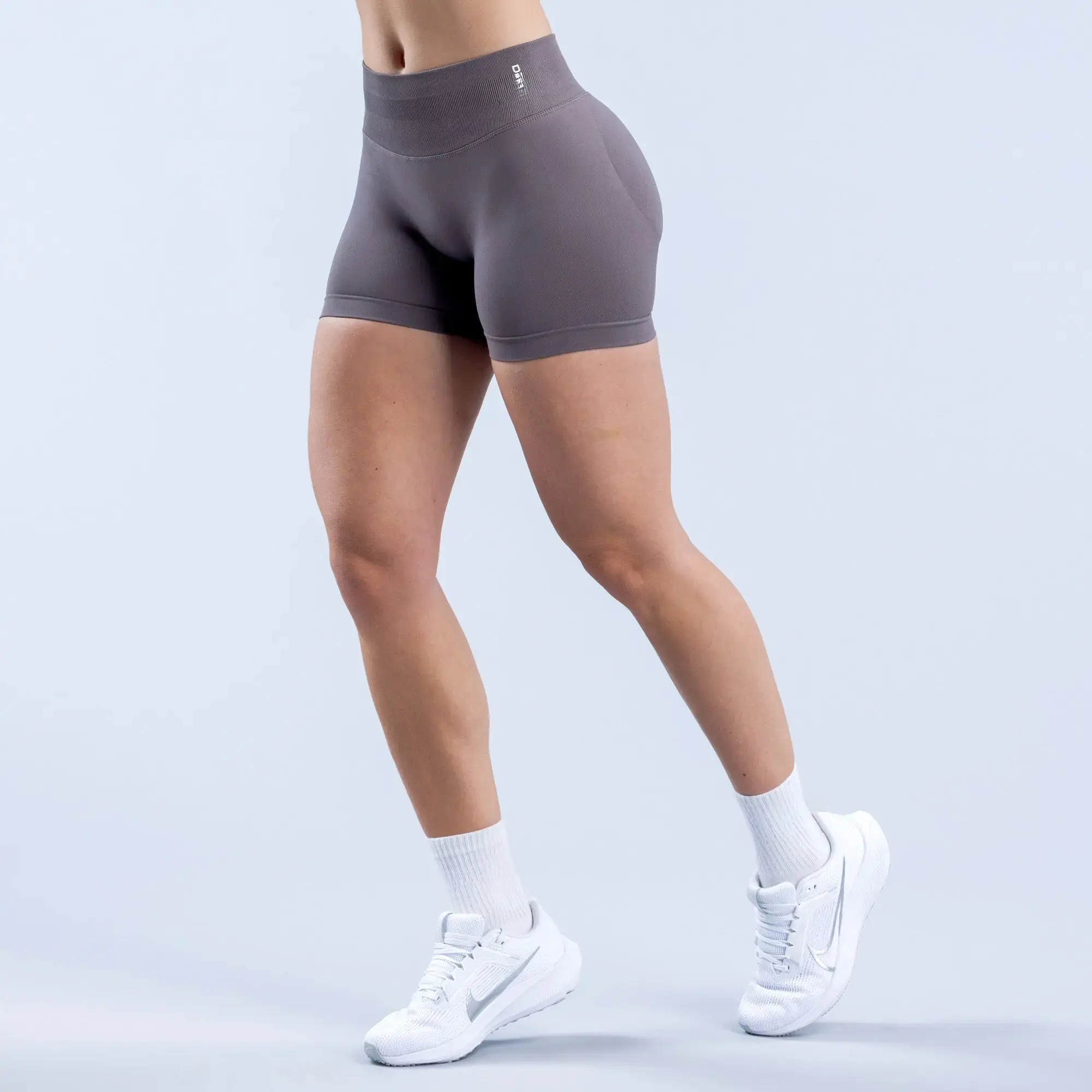 Gym Athletic Impact Scrunch Shorts - 4.5" Stretch Nylon, Subtle Glute Contour, Low Ribbed Band, Gym Athletic Shorts