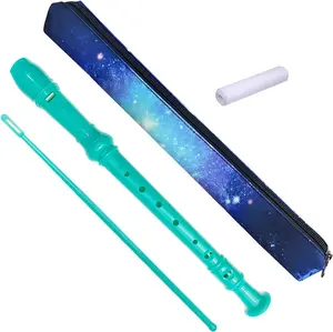 8 Holes Soprano Recorder with Cleaning Rod and Bag, Professional  Style C Key Recorder for  Beginners Students(Green)