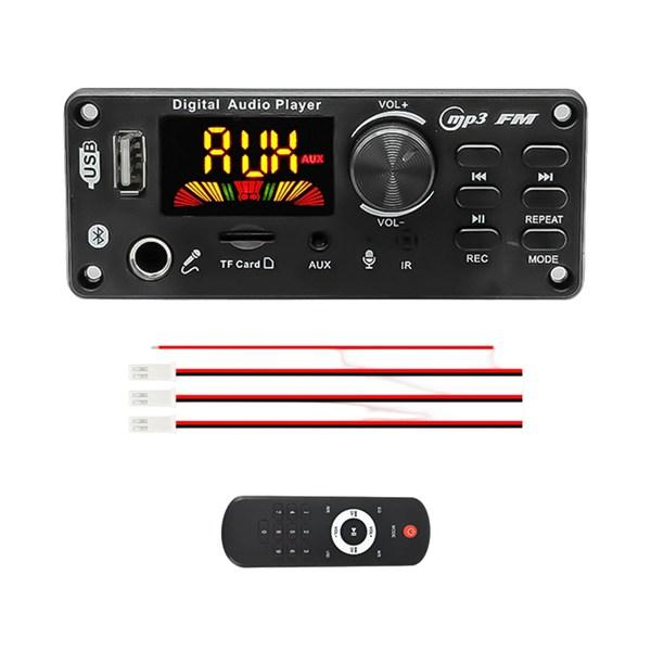 Professional Audio Decoder Module 6.5mm Microphone 12V Amplifier Bluetooth MP3 Decoder Board 2*50W Stereo Channel with Color Screen Recording Call Audio Decoding Module