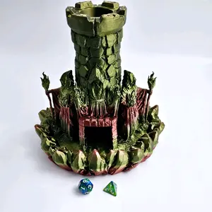Mad Wizard 3D Printed Dice Tower Figurine Decor Room