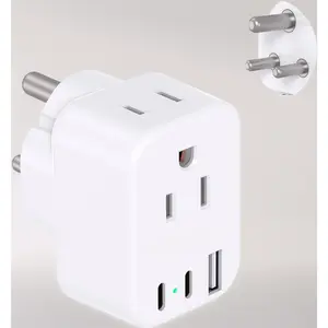 South Africa Travel Plug Adapter, 3-in-1 Type M Power Adapter with 2 AC Outlets & 3 USB Ports (2 USB-C) for US to South Africa, Botswana, Namibia, India, Nepal, Bhutan & Sri Lanka